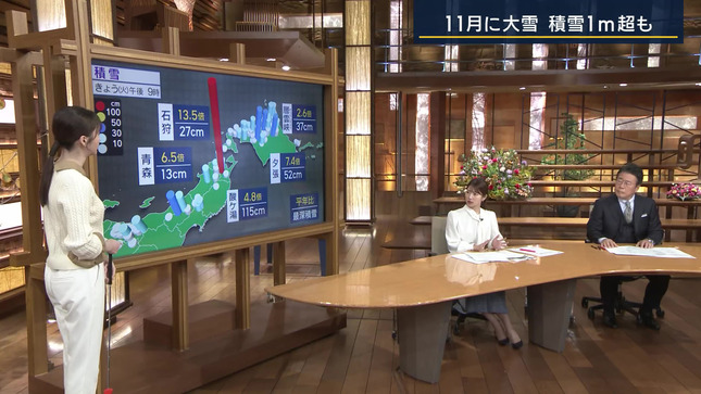 報ステお天気お姉さん　お尻 ＆ ニットの横乳！！【GIF動画あり】