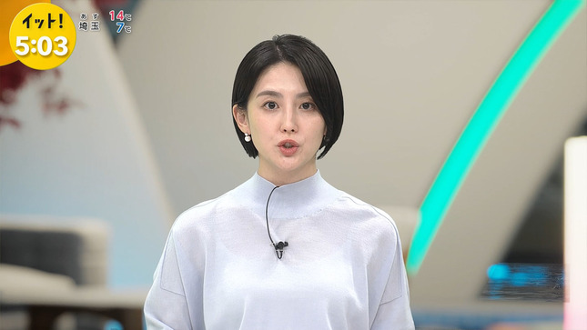 宮司愛海アナ　薄っすらと透ける！！