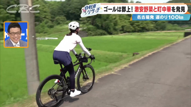 友廣南実アナ　自転車のお尻と揺れる胸元！！【GIF動画あり】