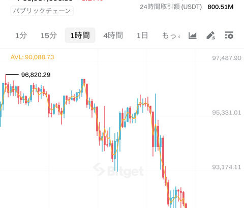 【悲報】ビットコイン90,000ドル一時割れ、バブル年に今年の上げ分帳消しに・・・