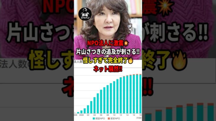 【衝撃】片山さつき怪しすぎるNPO法人消滅させるw