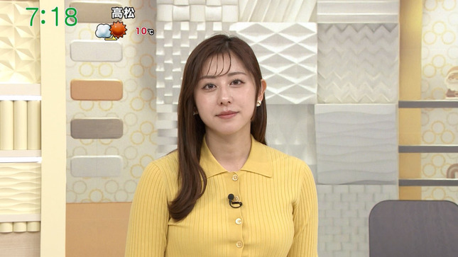 斎藤ちはるアナ　ムチムチニットの巨乳！！