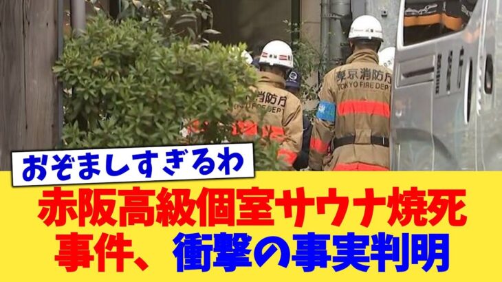 【マジかよ】赤阪高級個室サウナ焼死事件、衝撃の事実判明