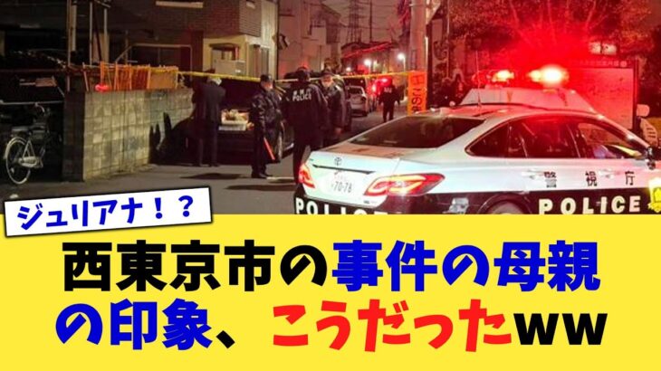 【動画】西東京市の事件の母親の印象、こうだったww