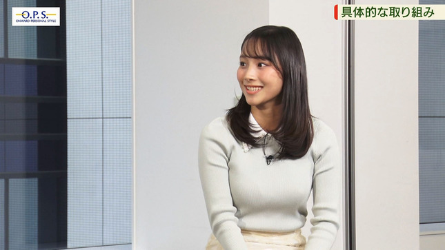 石渡花菜アナ　ニットの巨乳がくっきり！！