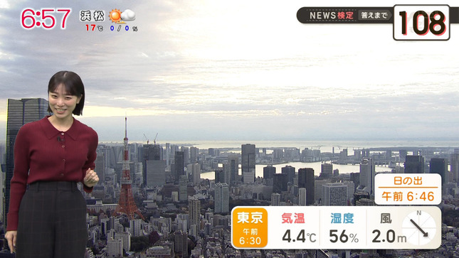 今井春花キャスター　ニットの巨乳、天気予報！