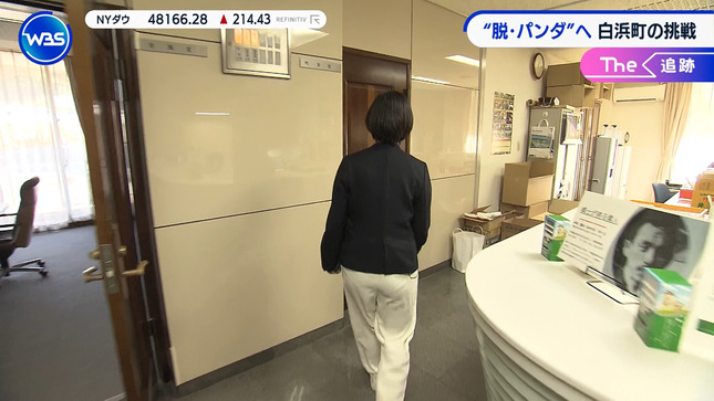 田中瞳アナ　白いズボンのお尻にパン線くっきり！！【GIF動画あり】