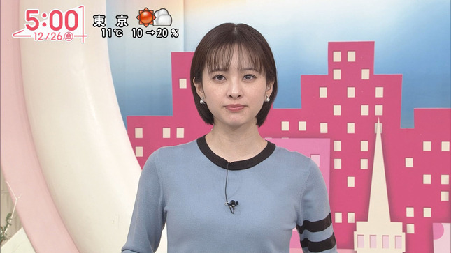 河出奈都美アナ　ニットで巨乳を強調！！