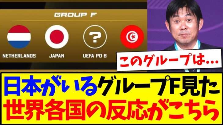 【衝撃】日本代表がいるグループFを見た、世界各国の反応がこちらです!!!