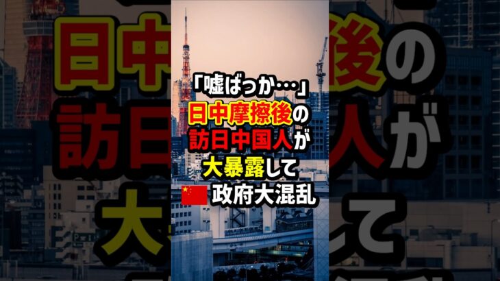 【衝撃】「嘘ばっか…」日中摩擦後の訪日中国人が大暴露して政府大混乱