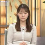 森山みなみアナ　ニットで豊乳がくっきり！！