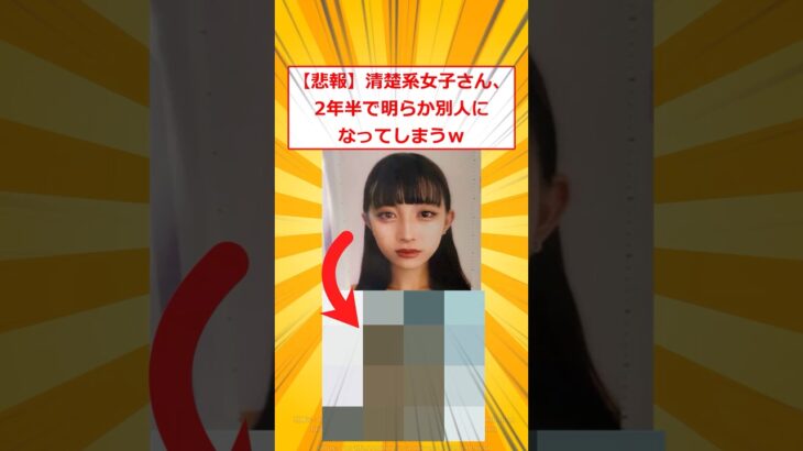 【動画】清楚系女子さん、2年半でとんでもない姿になってしまうw