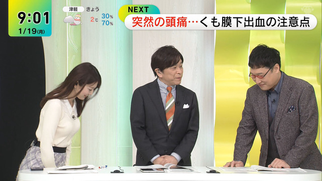 黒田みゆアナ　ニットの横乳がくっきり！！