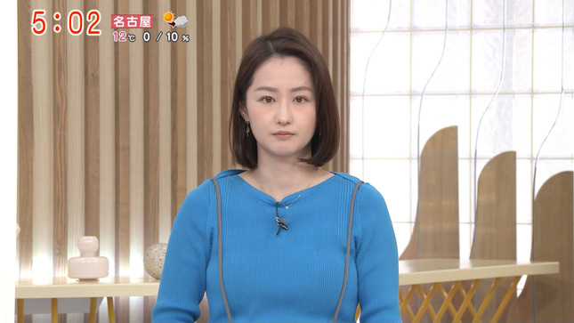 佐藤ちひろアナ　吊りスカートに挟まれたニットの豊乳！！