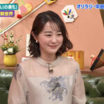 若林有子アナ　透明なブラ紐が透ける！！