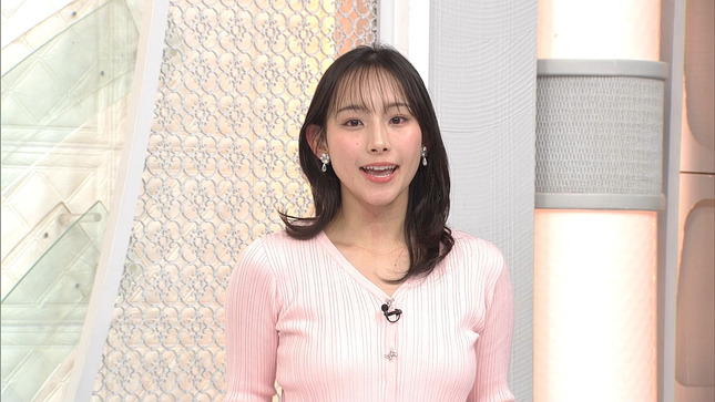 石渡花菜アナ　ニットの巨乳！！