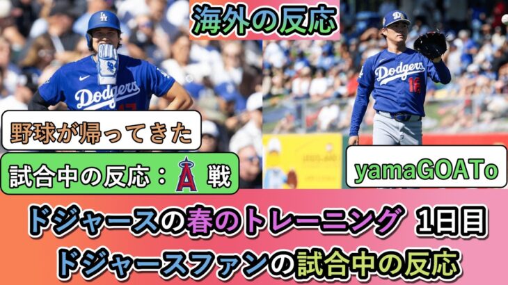 【動画】ドジャースの春のトレーニング 1日目。ドジャースファンの試合中の反応