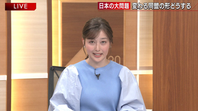 浦野芽良アナ　ニットの豊乳！！