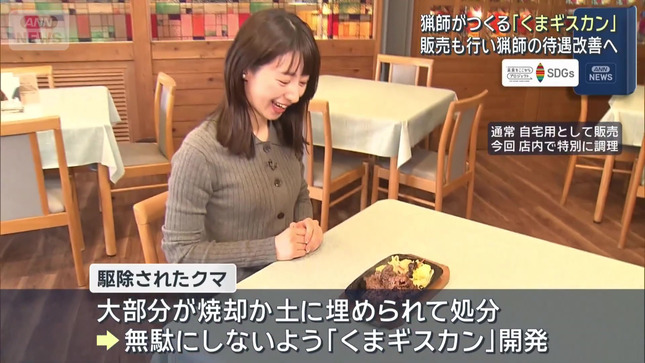 林美沙希アナ　ニットで胸元強調レポート！！【GIF動画あり】