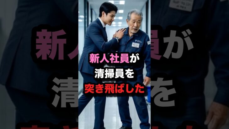 【マジかよ】㊗️10万再生㊗️清掃員を突き飛ばした新人社員