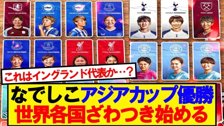 【動画】アジアカップ制覇のなでしこジャパン面子に世界各国がざわつき始める