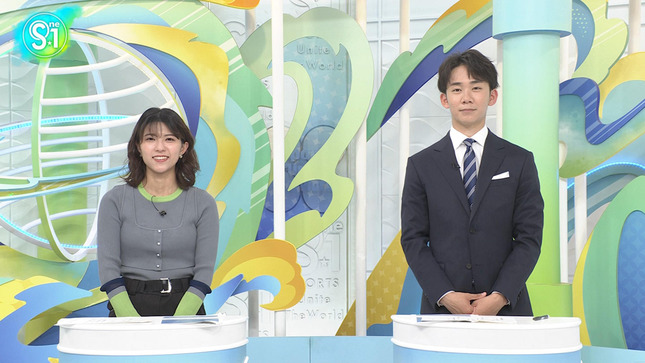 御手洗菜々アナ　ニット ＆ シースルー！！