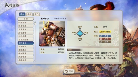 信長の野望に出てくる「長野業正」とかいう強すぎる爺さん