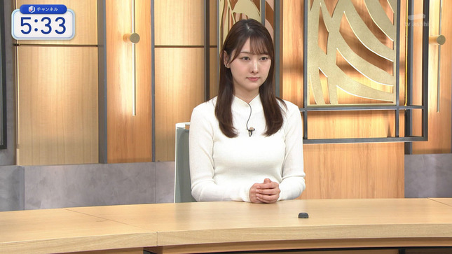 森山みなみアナ　ピタピタニットの豊乳！！