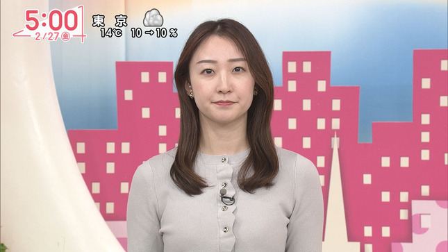 杉原凜アナ　ニットの巨乳！！