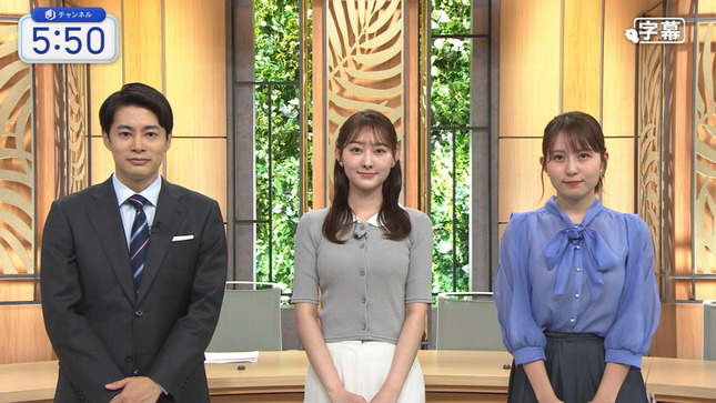 森山みなみアナと三山賀子アナ　ニット ＆ シースルー！！