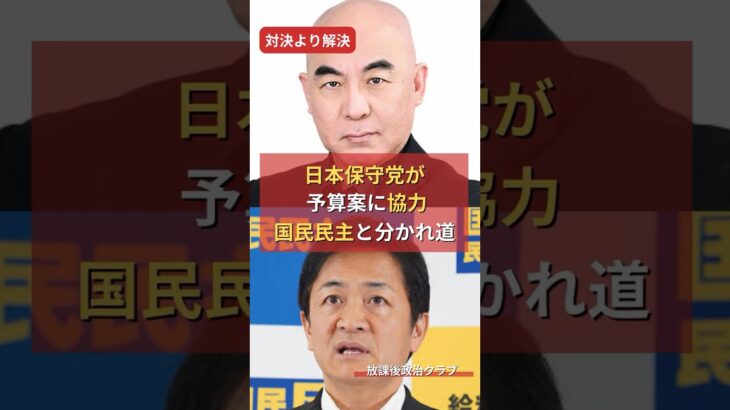 【マジかよ】日本保守党が予算案に協力。国民民主党との分かれ道