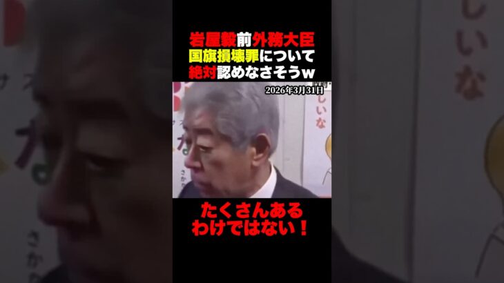 【高市早苗】岩屋毅前外務大臣にとって国旗はどうでもいい