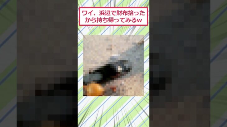 【動画】ワイ、浜辺で財布拾ったから持ち帰ってみるww