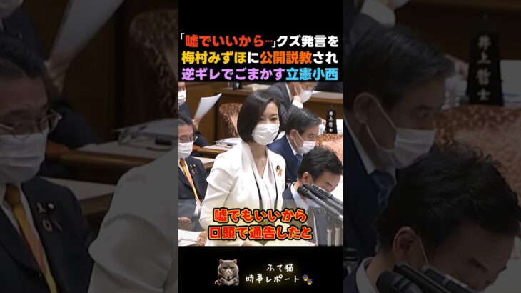 【仰天】超問題発言を梅村みずほに公開処刑され逆ギレする立憲小西www