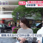 森山みなみアナ　街頭インタビューでうっすらと谷間！！【GIF動画あり】
