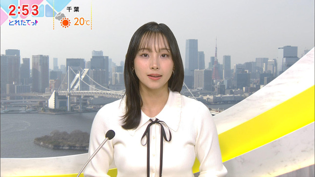 石渡花菜アナ　ニットで巨乳がくっきり！！