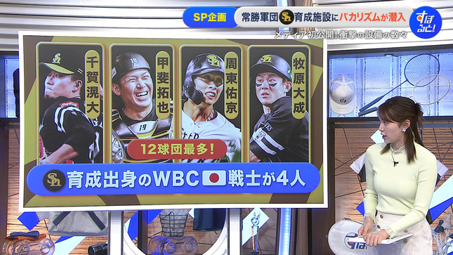 吉岡恵麻アナ　ピタピタニットで胸くっきり！！