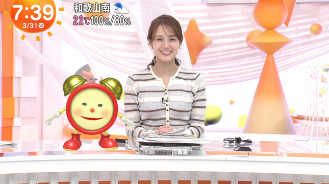 井上清華アナ　ニットがうっすらと透ける！！