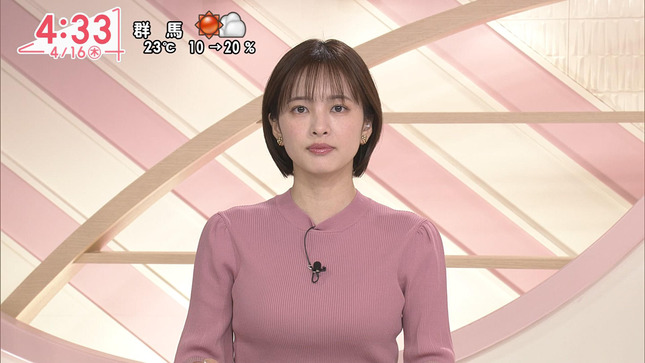 河出奈都美アナ　くっきりニットで巨乳が揺れる！！【GIF動画あり】