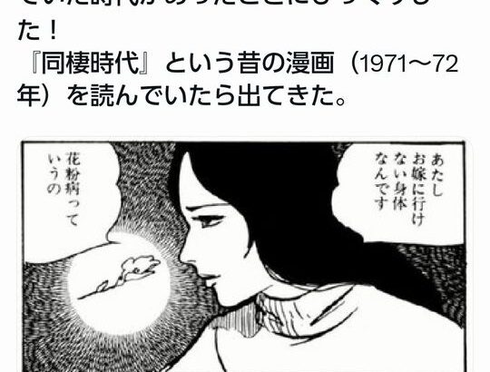 「花粉症患者＝お嫁に行けない身体」と言っていた時代があったらしい