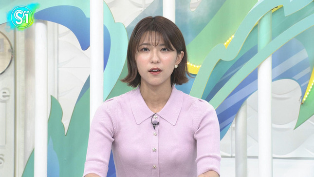 御手洗菜々アナ　ニットで胸がくっきり！！