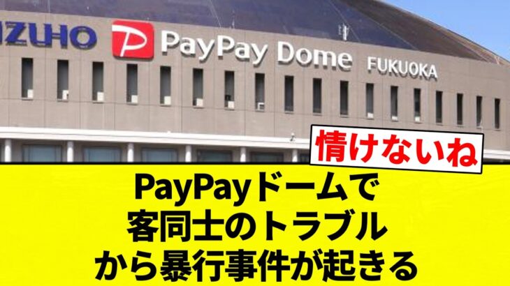 【マジかよ】PayPayドームで客同士のトラブルから暴行事件が起きる