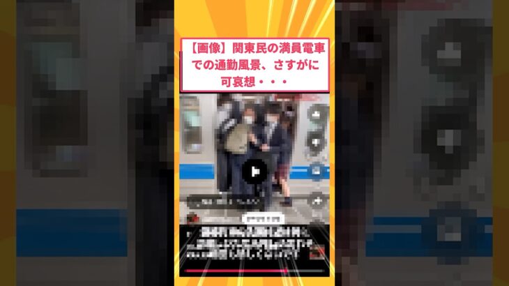 【仰天】関東民の満員電車での通勤風景、さすがに可哀想・・・
