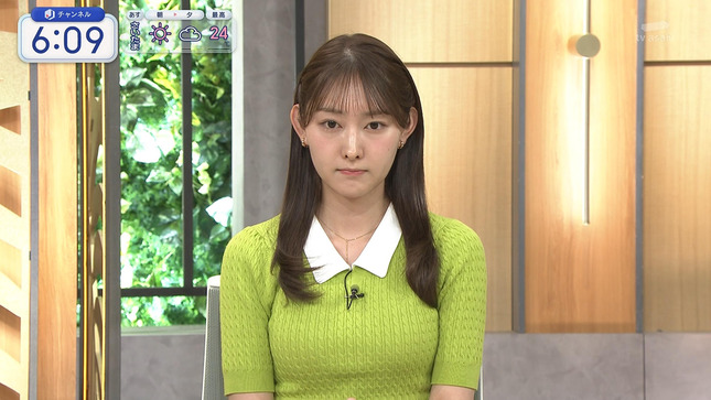 森山みなみアナ　ピチピチニットで豊乳くっきり！！