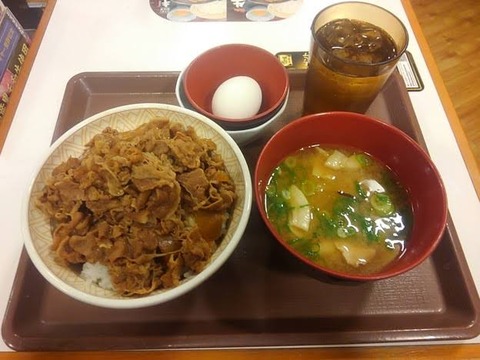 【画像】(ヽ´ん`)「牛丼をたまごセットで注文したら店員が牛丼のたまごセット持ってきやがった」